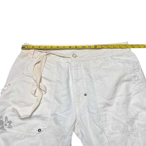 Vintage Y2K Diesel Ivory Low Rise Linen Pants Size 33 - Picture 8 of 10